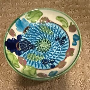Artistic Blue and Green Ceramic Plate